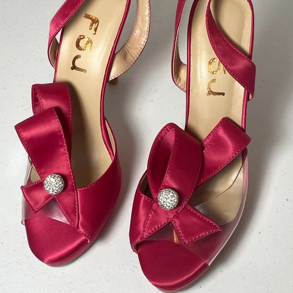 FSJ Women's open-toe high heels, 8.5, used once, stiletto, slingback - Picture 11 of 12